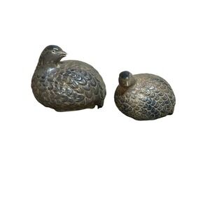 Vintage Wony Japan Quail Bird Figurines Set of 2. Decor. Wild Life.